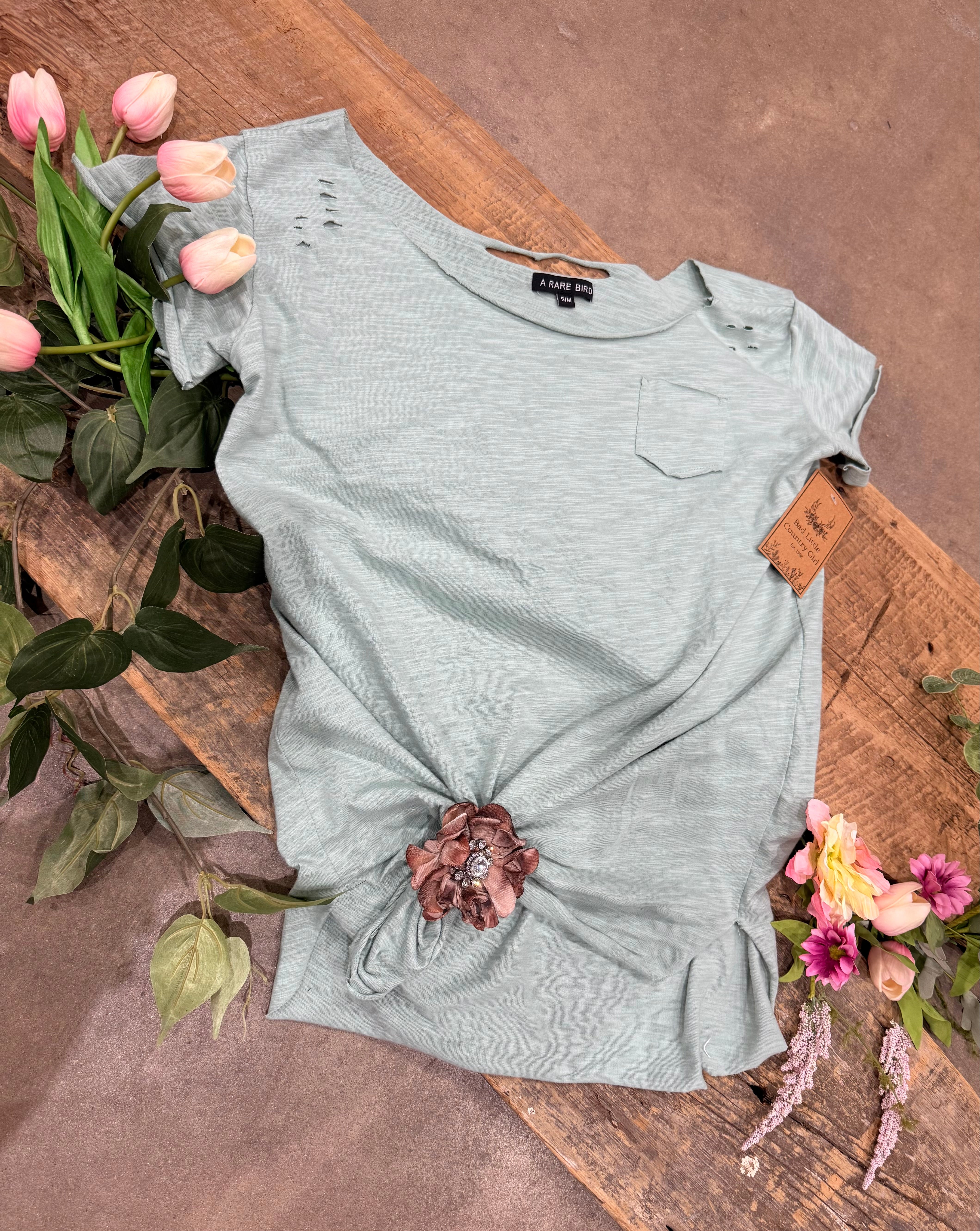Blue cutout tee