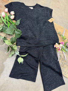 Black "Silver Starline" lounge wear 2PC set