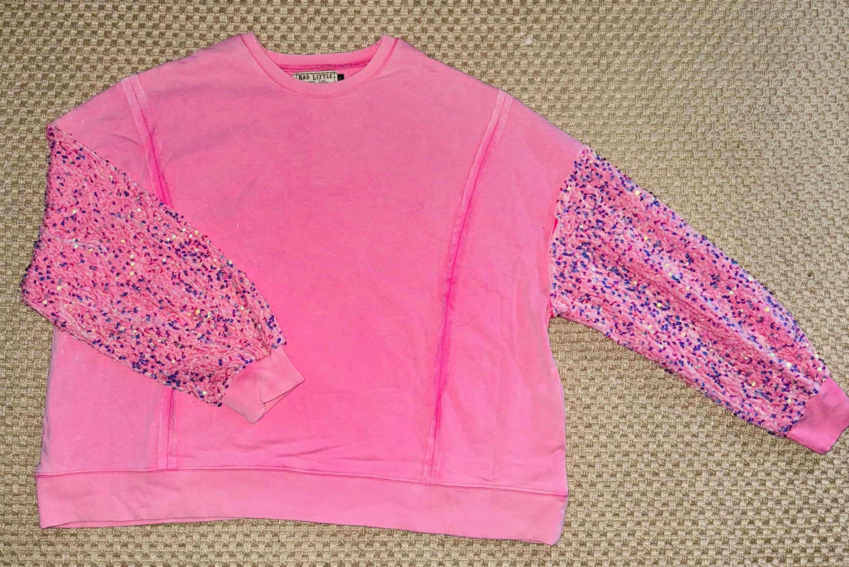 Pretty in Pink Sequin Sweatshirt