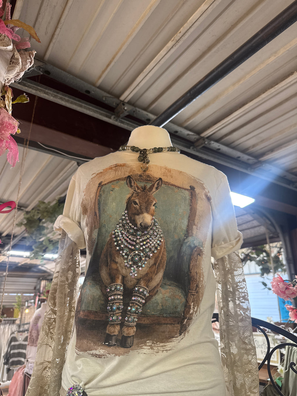 Turquoise Velvet Donkey