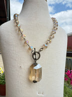 Taupe Crystal Necklace