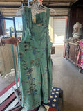 Teal Floral Overalls