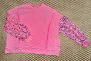 Pretty in Pink Sequin Sweatshirt