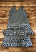 Navy Ruffle Slip Dress