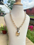 Taupe Crystal Necklace