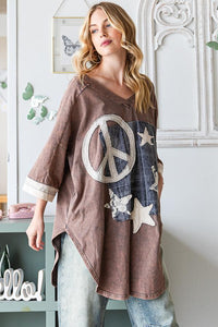 Give Peace Oversized Top