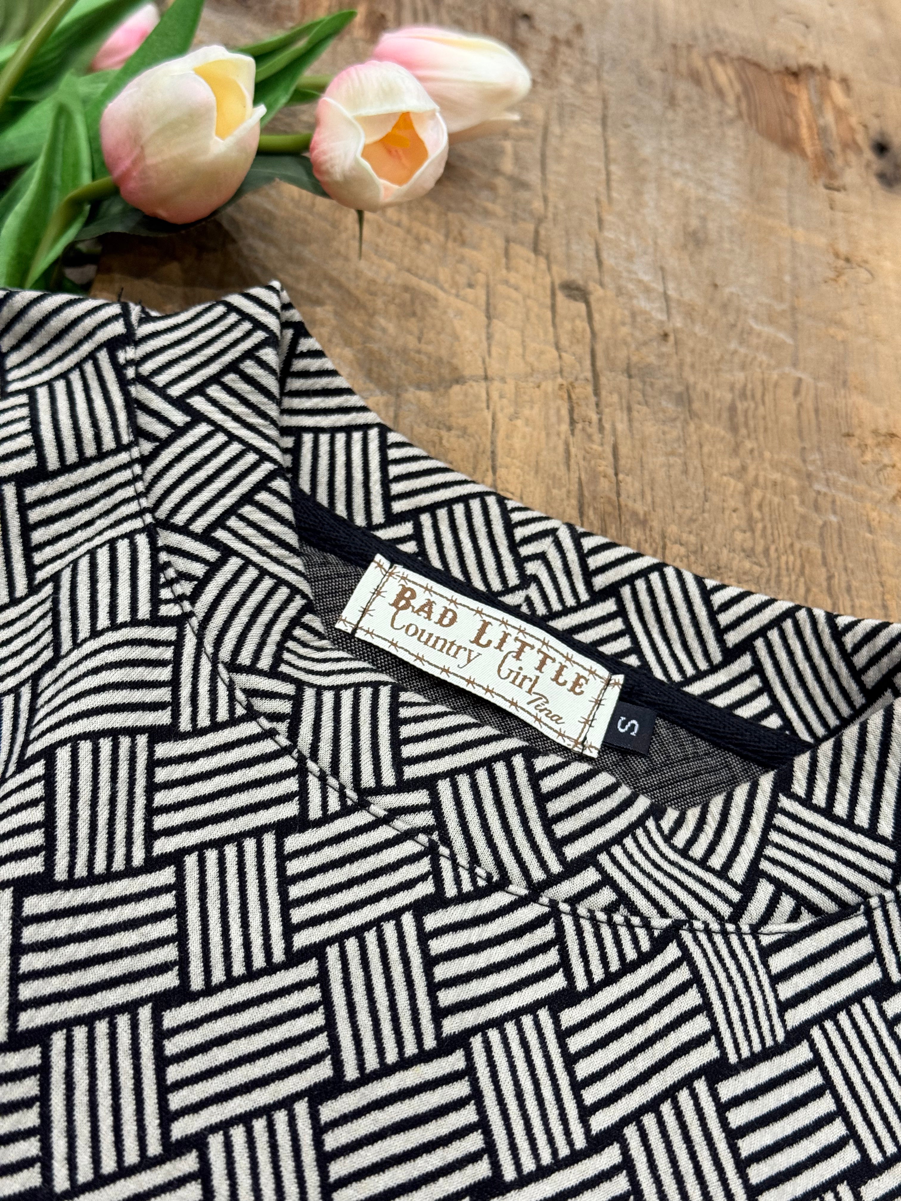 Black & Tan "basket weave" lounge wear 2PC set