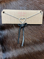 Jeweled Heart Bow Choker