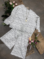 Cream & Black "Aztec" lounge 2PC set