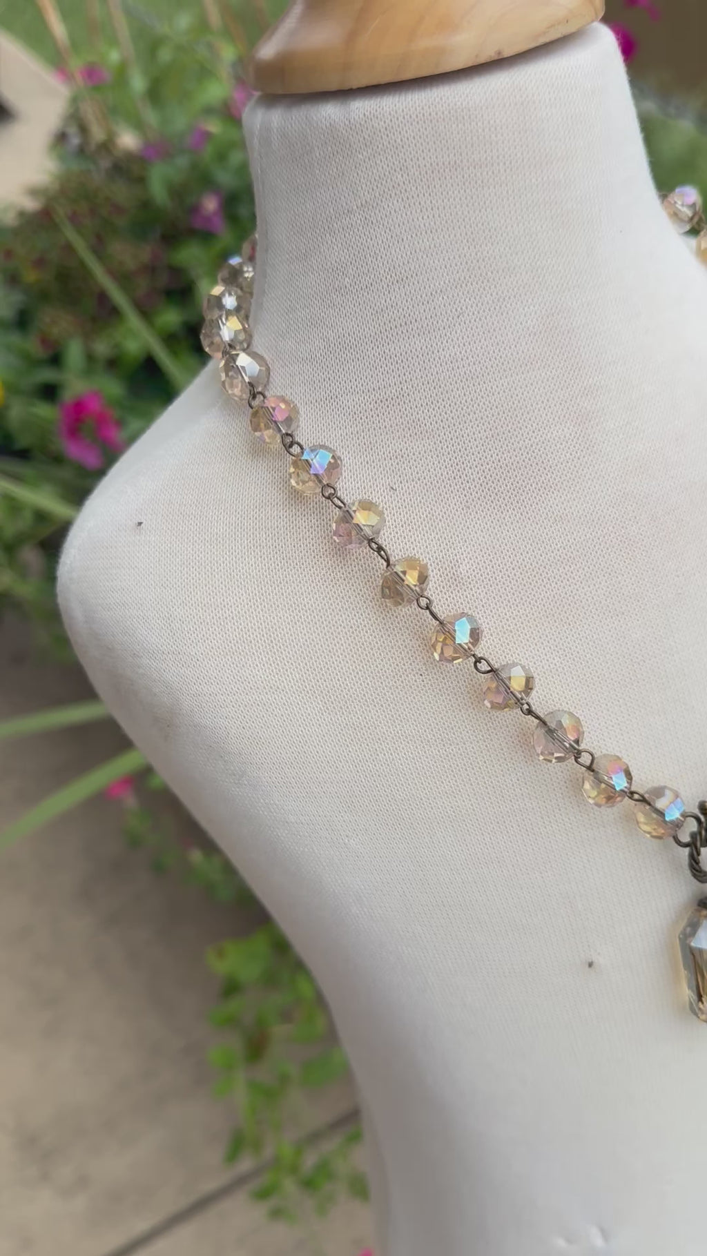 Taupe Crystal Necklace
